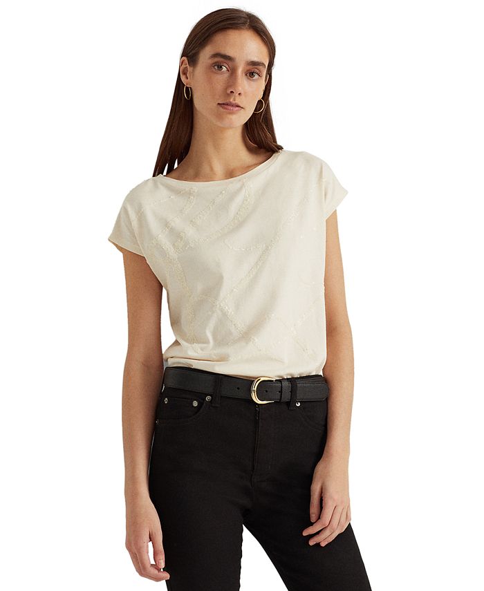 Lauren Ralph Lauren Boatneck T-Shirt - Macy's