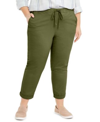 Style & Co Plus Size Twill Tape Utility Pants, Created for Macy's - Macy's