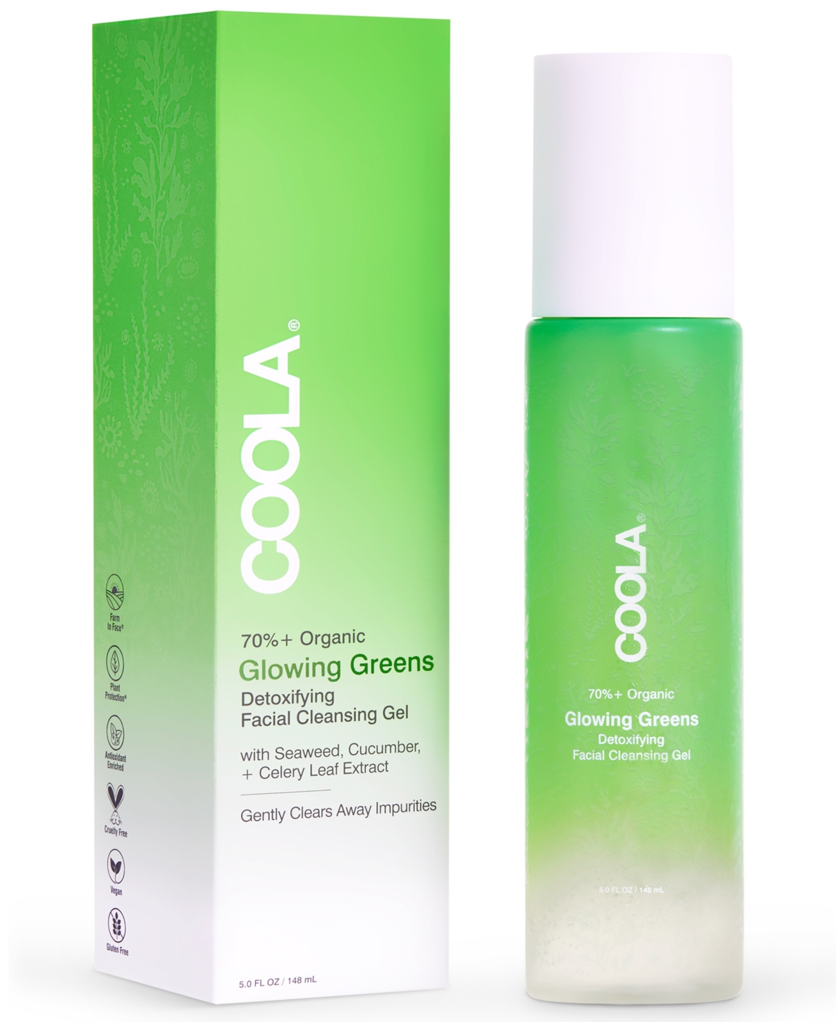 Coola Glowing Greens Detoxifying Organic Facial Cleansing Gel, 5-oz.