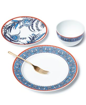 Martha Stewart Collection Exotic Escape Floral 12 Pc. Dinnerware Set Service for 4 Created for Macy s Macy s