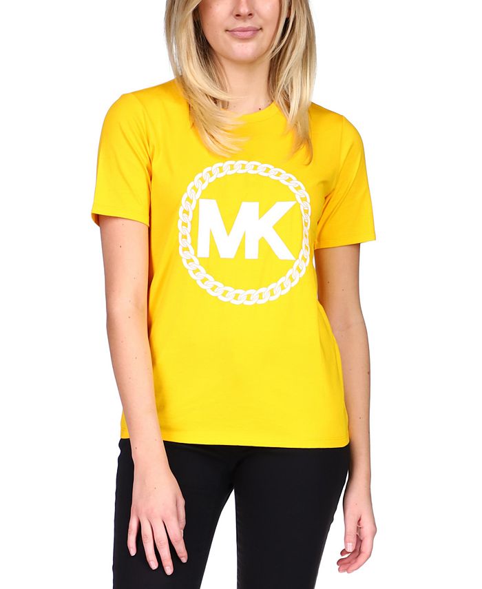 Michael Kors Cotton Chain-Print Logo T-Shirt & Reviews - Tops - Women -  Macy's