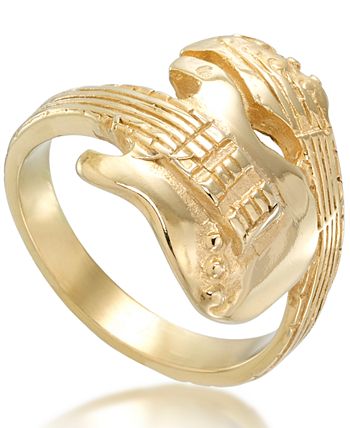 Andrew Charles by Andy Hilfiger Men's Guitar Ring in Yellow Ion-Plated ...