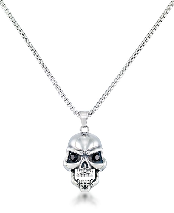 Andrew Charles by Andy Hilfiger Men's Black Cubic Zirconia Skull 24 ...