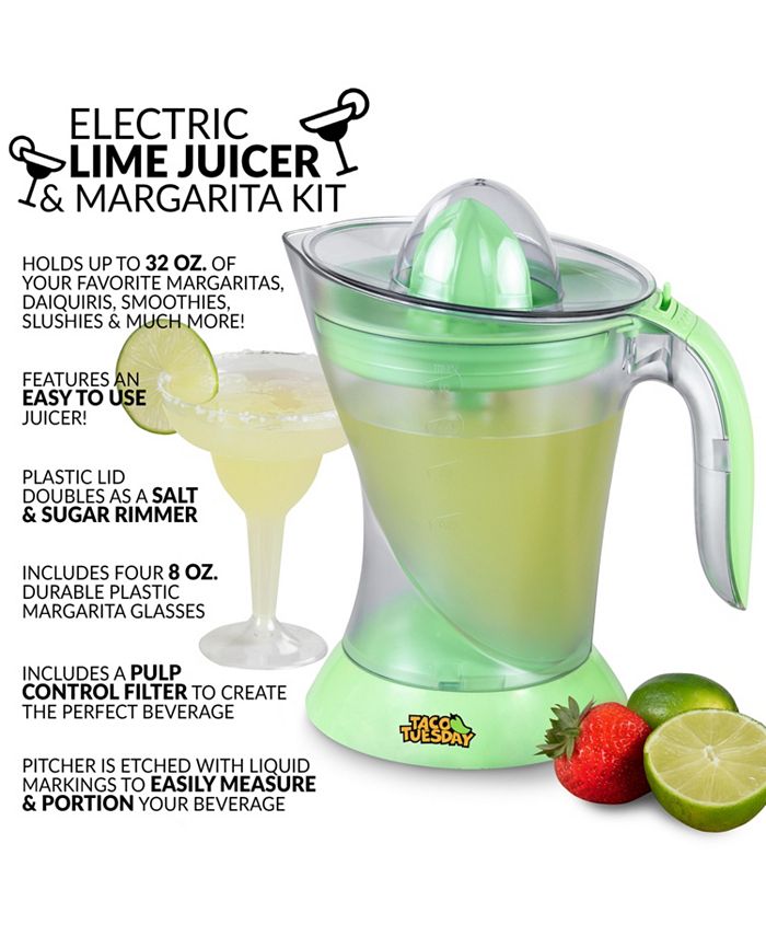 Nostalgia Taco Tuesday TTLJ3LG Electric Lime Juicer Margarita Kit Macy's