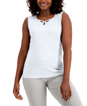 Karen Scott Cotton Cutout-Sleeve Top, Created for Macy's - Macy's