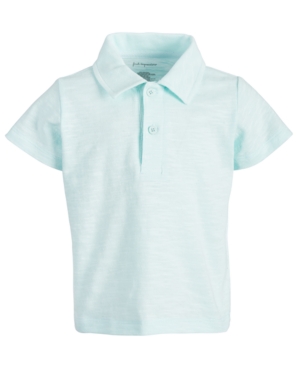 First Impressions Baby Boys Jersey Cotton Polo, Created For Macy's In Aqua Whisper