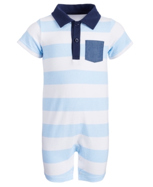 First Impressions Baby Boys Striped Polo Cotton Sunsuit Created for Macy's