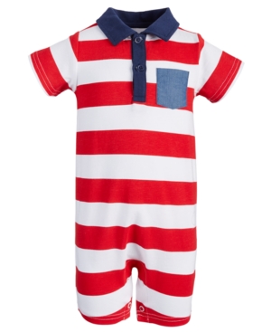 First Impressions Baby Boys Striped Polo Cotton Sunsuit Created for Macy's