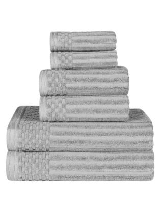 Soho Checkered Border Cotton 6 Piece Towel Set