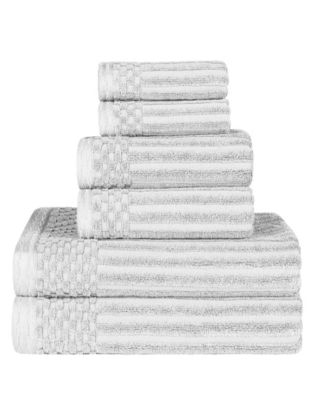 Soho Checkered Border Cotton 6 Piece Towel Set