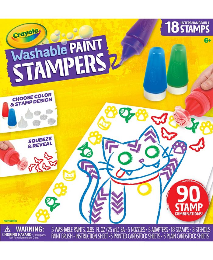 Crayola - Washable Paint Stampers, Kids Paint Set, Gift for Boys & Girls, Ages 6, 7, 8, 9