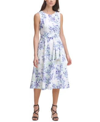 DKNY Printed Belted Dress - Macy's