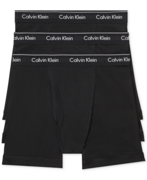 Shop Calvin Klein Men's 3-pack Cotton Classics Boxer Briefs Underwear In Black