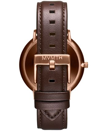 MVMT - Men's Legacy Slim Brown Leather Strap Watch 42mm