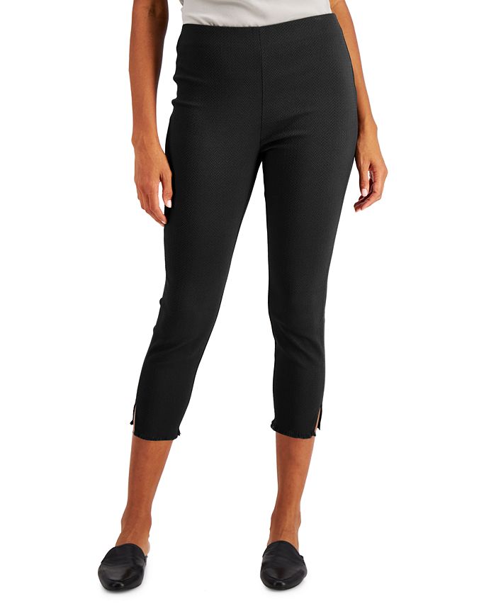 Alfani Plus Size Fringed-Hem Solid Ankle Pants, Created For Macy's - Macy's