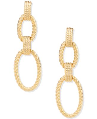 Lauren Ralph Lauren Gold-Tone Rope Double Drop Earrings & Reviews - Earrings  - Jewelry & Watches - Macy's