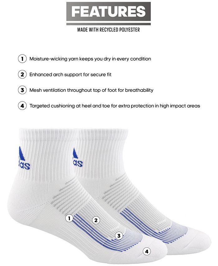 adidas Men's High Quarter Sock, 4-pack
