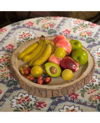 Wood Tree Bark Indented Display Tray Serving Plate Platter Charger