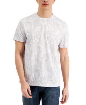 Alfani Men's Dash Print T-shirt, Created For Macy's In New Grey