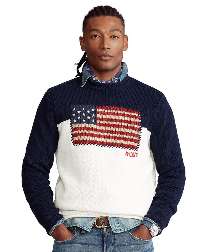 Polo Ralph Lauren Men's Flag Cotton Sweater & Reviews - Sweaters - Men -  Macy's