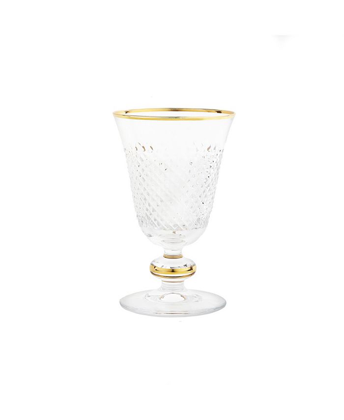 Classic Touch Short Stem Glasses with Cut Crystal Detail, Set of 6 Macy's