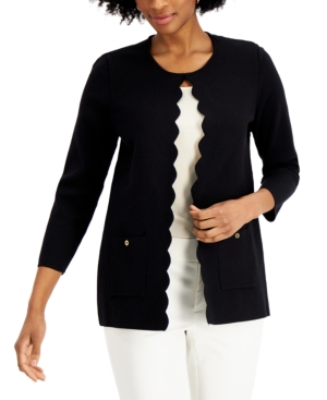 Kasper Scalloped Cardigan