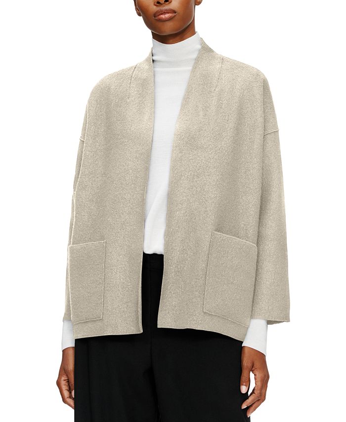 Eileen Fisher High-Collar Wool Jacket - Macy's