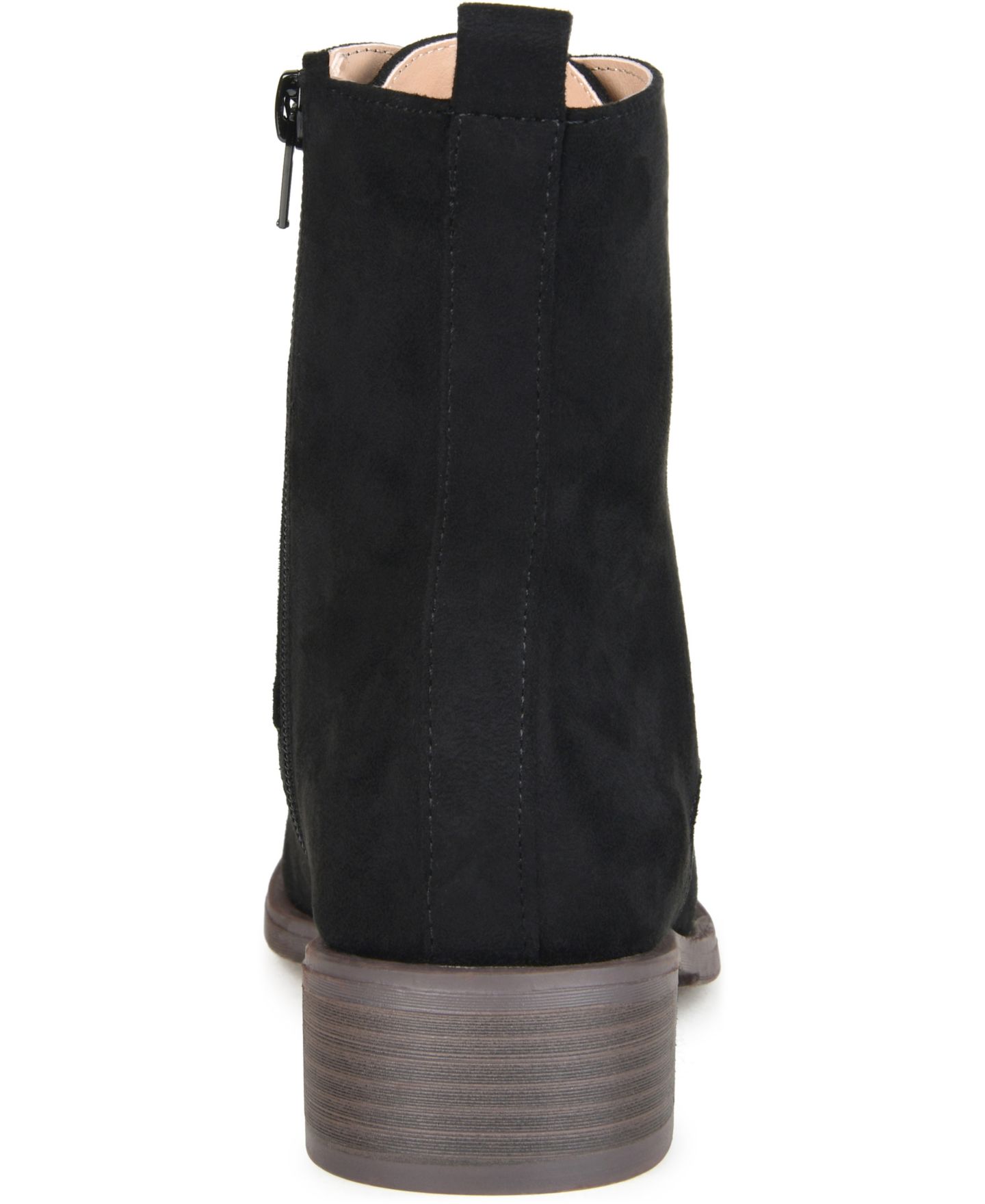 Женские ботинки Journee Collection Vienna Lace Up Stacked Heel Booties, цвет: Чёрный, вариант 1 — фото 5