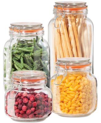 Oggi - Clamp-Top Glass Food Storage Canisters, Set of 4
