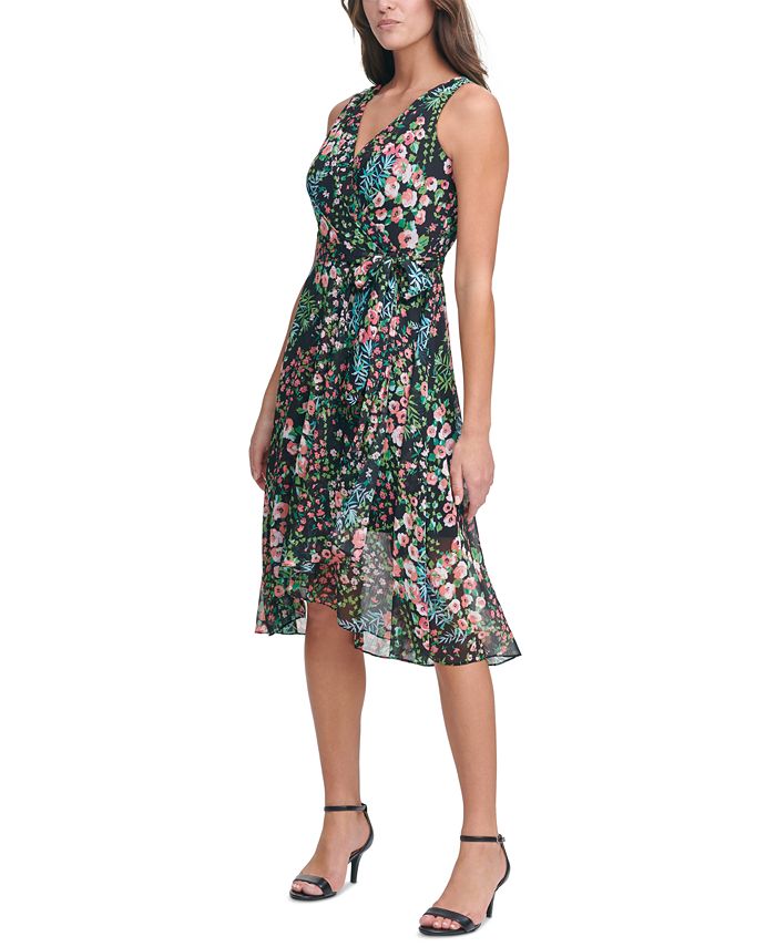 Tommy Hilfiger Petite Floral Chiffon Midi Dress & Reviews - Dresses ...