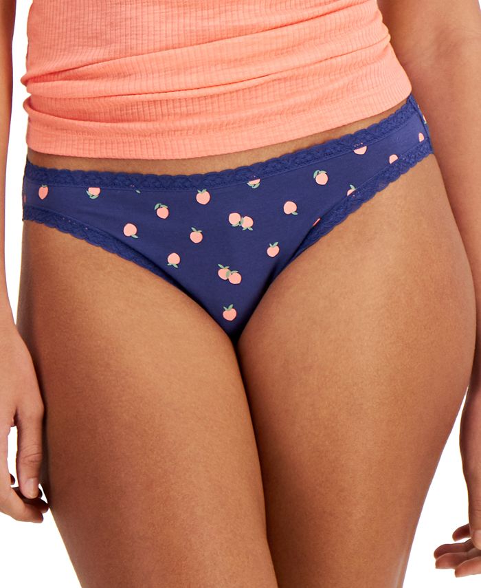 Jenni Women's Peach-Print Bikini Underwear, Created For Macy's