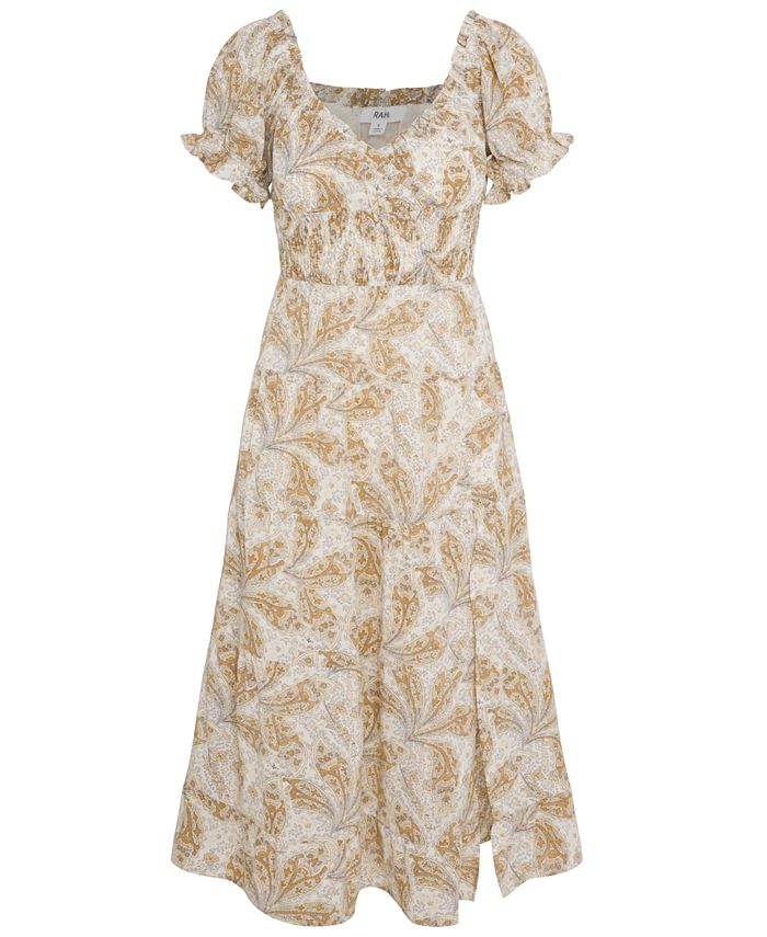 RAHI Paisley-Print Smocked-Waist Dress - Macy's