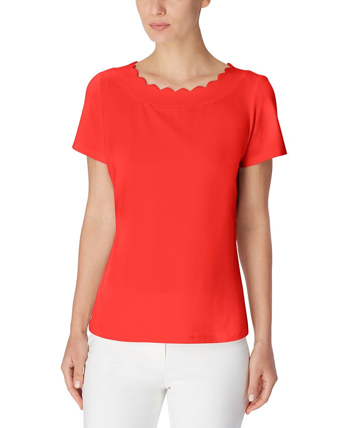 Anne Klein Scalloped Top - Macy's