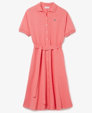 Lacoste Cotton Belted Polo Shirt Dress