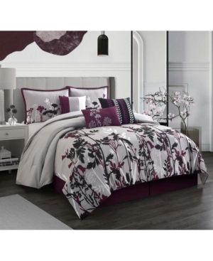 Nanshing Darlene Comforter Set, Queen, 7-piece In Purple