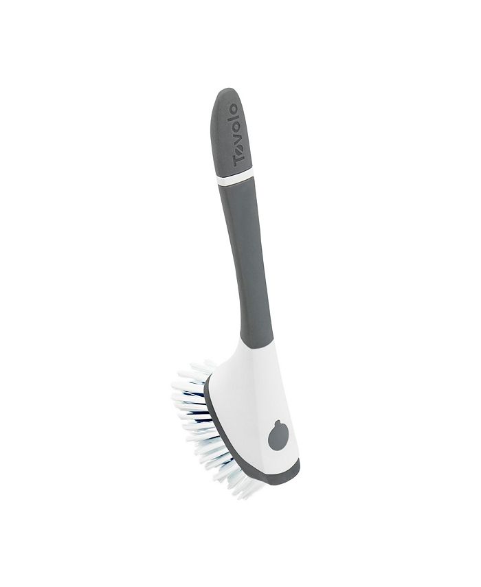 Tovolo Magnetic Dish Brush With Sturdy Nylon Bristles & Built-In Pan ...