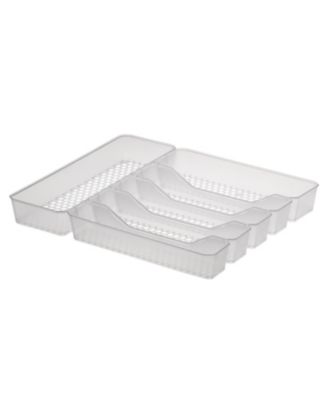 Spectrum Diversified Hexa 6-Divider Expandable Silverware Tray - Stone Gray