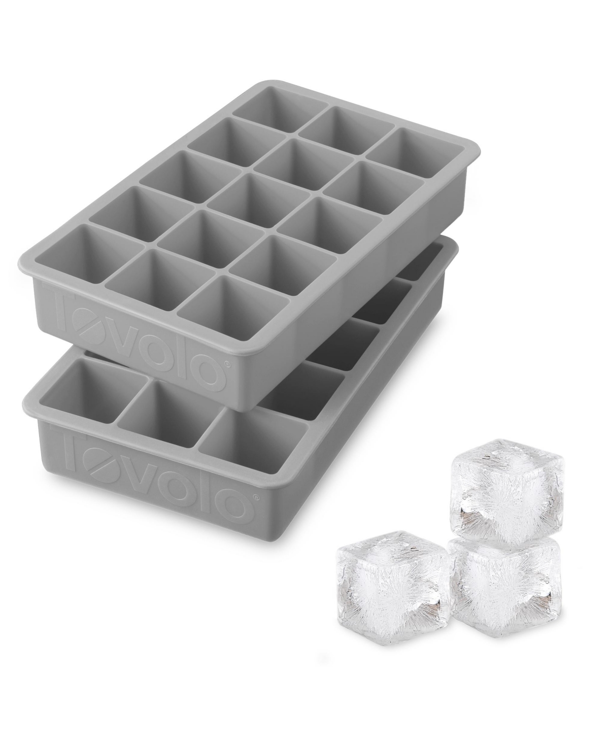 Tovolo Perfect Cube Silicone Ice Cube Molds, Set of 2