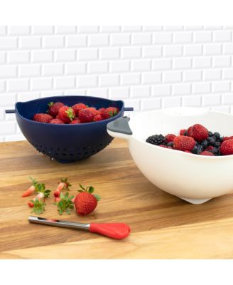 Soak N' Strain Colander, Easy-Pour Spout, 1.5-Qt. Food Strainer