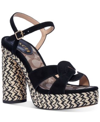 coach women's talina platform woven dress sandals