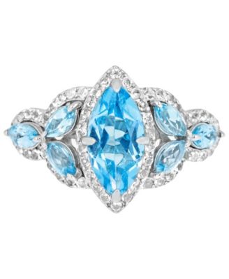 Blue Topaz (2 5/8 ct.t.w) Marquise Ring in Sterling Silver