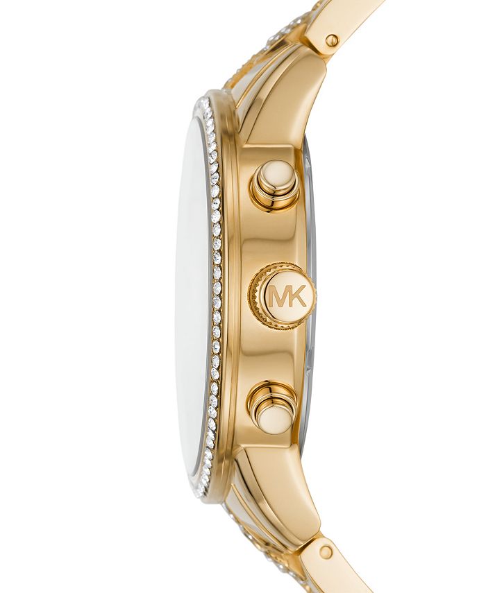 Michael Kors Women's Ritz Chronograph Gold-Tone Stainless Steel ...