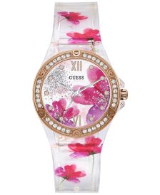 Women's Floral Silicone Strap Watch 39mm