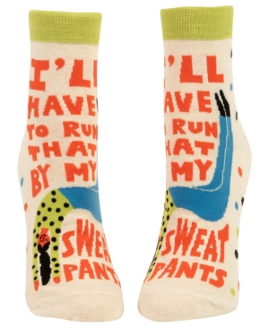 Blue Q I'll Have To Run That By My Sweatpants Women's Ankle Socks In Multi