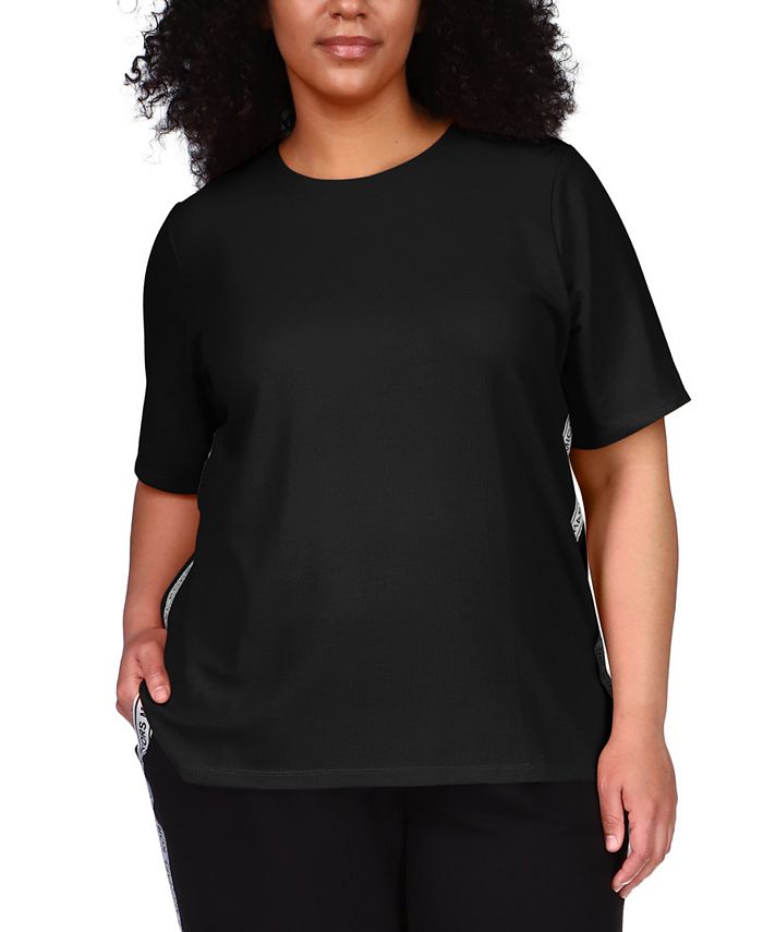 Michael Kors Plus Size Logo Tape T-Shirt - Macy's