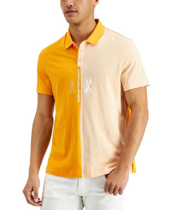 A|X Armani Exchange Men's Regular-Fit Colorblocked Logo-Print Polo Shirt,  Created for Macy's & Reviews - Polos - Men - Macy's