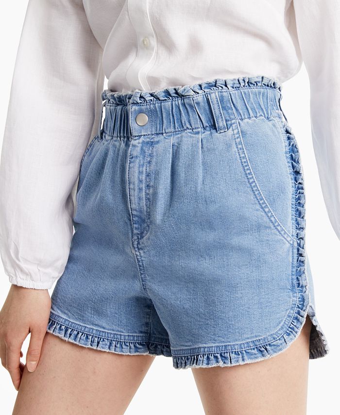 INC International Concepts Ruffled Denim Shorts, Created for Macy's ...