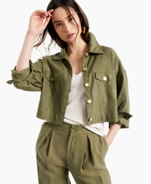 Inc Cropped Drop-Shoulder Jacket Created for Macy's