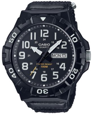 Casio - Men's Green Nylon Strap Watch 55mm