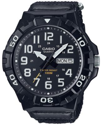Casio Men's Green Nylon Strap Watch 55mm - Macy's